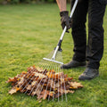 Steel Garden Rake - Retractable Handle Multi-Tool Rake