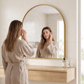 Groove Arched Full-Length Rounded Rectangle Wall Mirror - Matte Metal Frame
