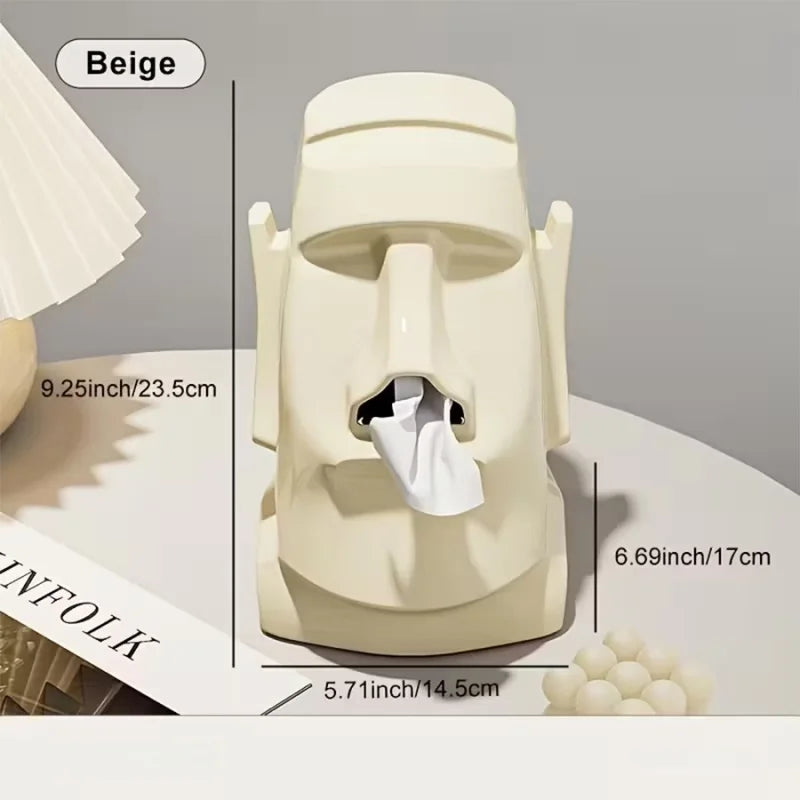 Tissue Box Organizer – Creative Stone Figure Desktop Storage