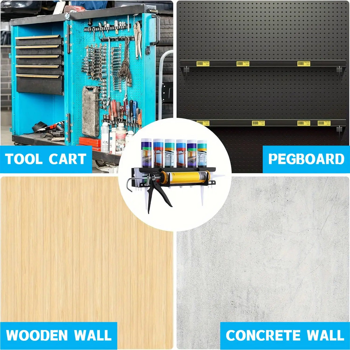 Caulking Gun Storage Rack - Wall-Mounted Sealant Holder