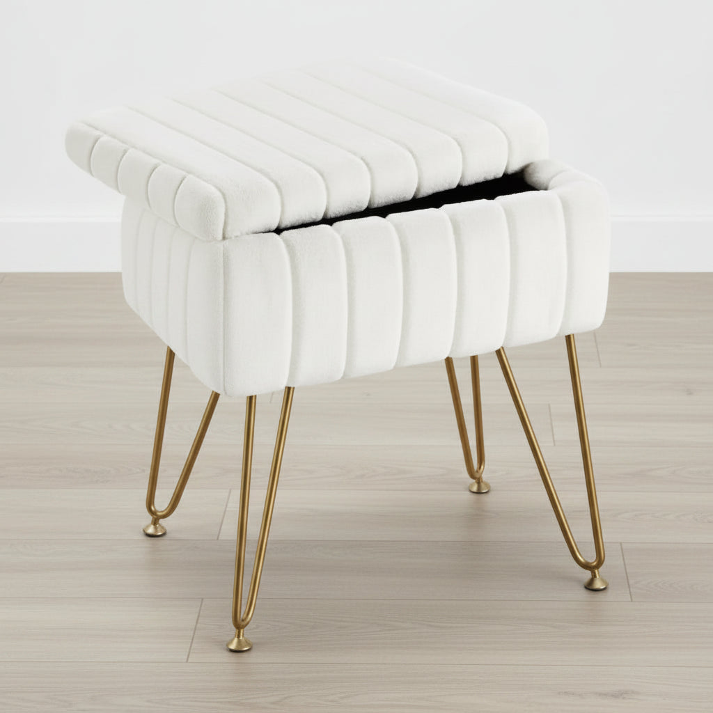 Makeup Storage Stool - Modern Dressing Table Seat