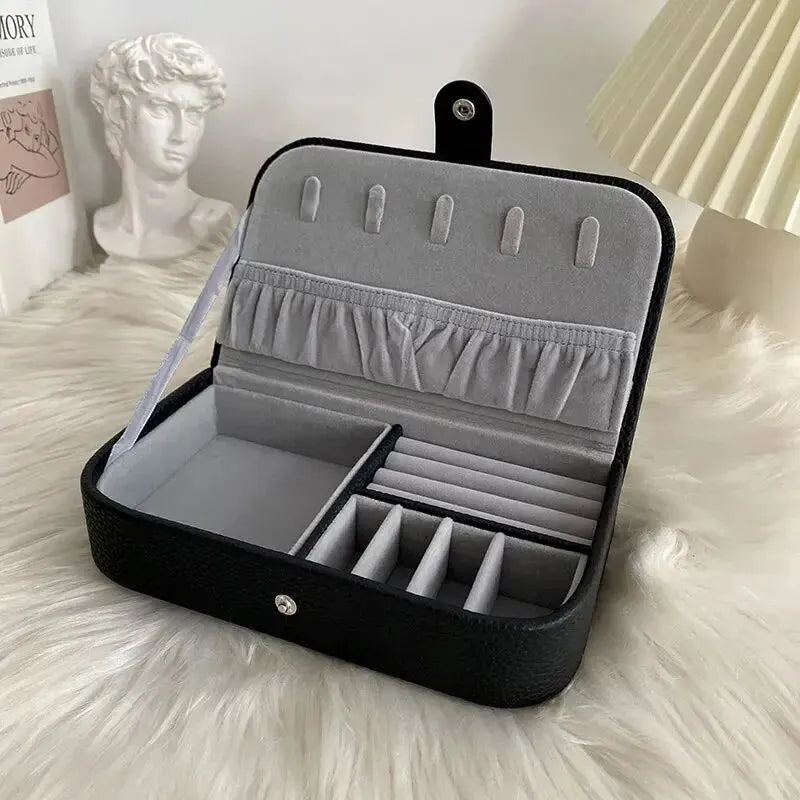 Travel Jewelry Box – Portable Leather Organizer Case