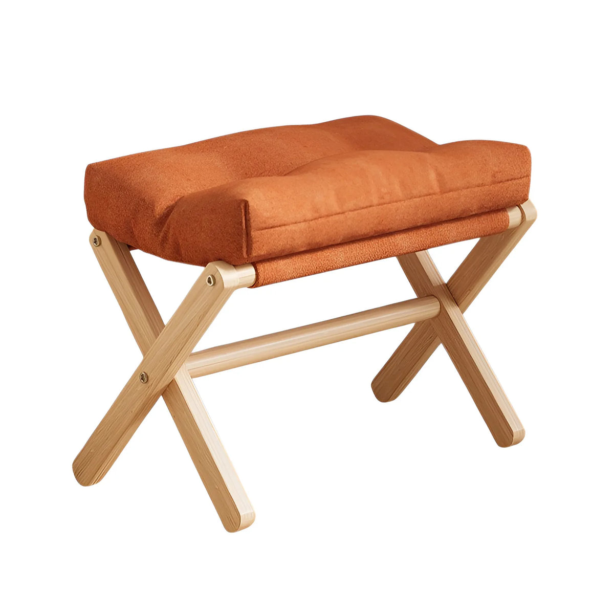 Folding Entryway Stool - Cushioned Solid Wood Stool