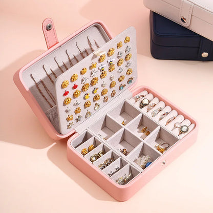 Leather Jewelry Box – Ring and Earring Display Organizer
