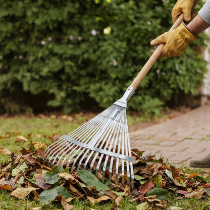 Telescopic Garden Rake - Adjustable Metal Leaf Rake