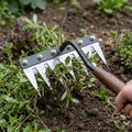 Manganese Steel Garden Rake - 5-Tine Detachable Rake