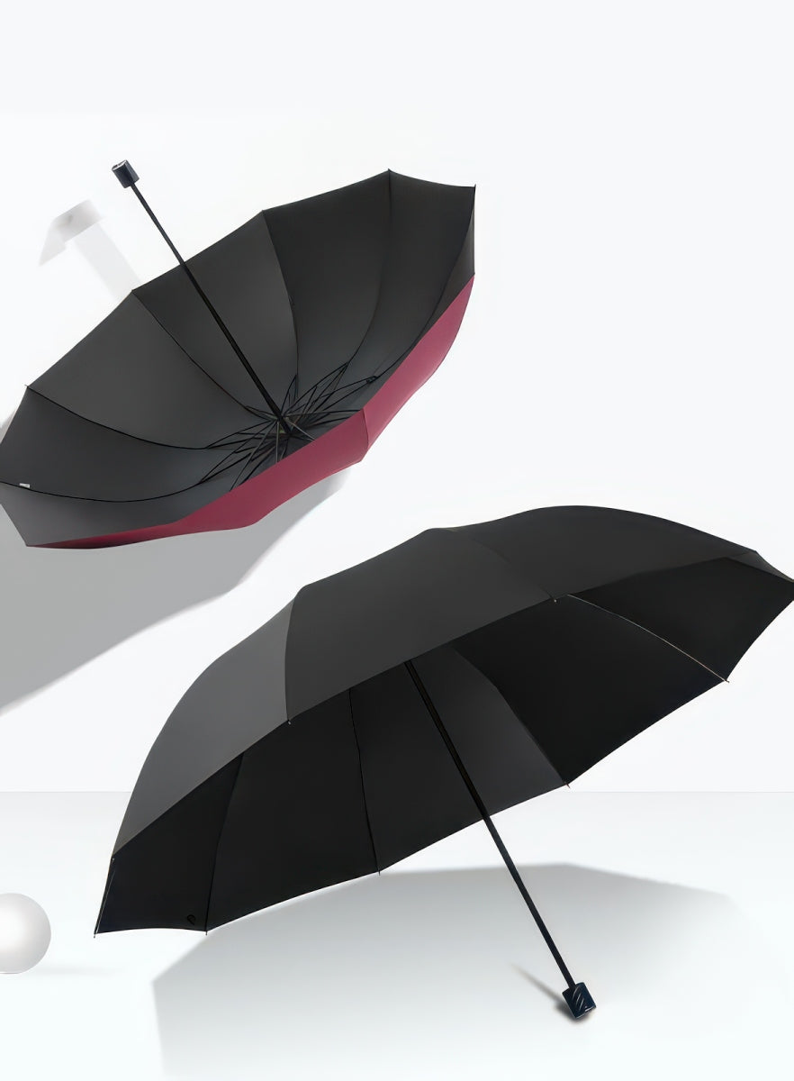Extra-Large 130cm Folding Sun and Rain Umbrella, Windproof and Waterproof