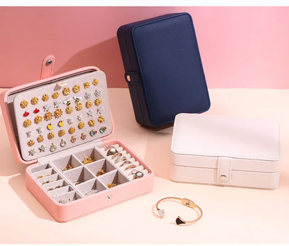 Leather Jewelry Box – Ring and Earring Display Organizer