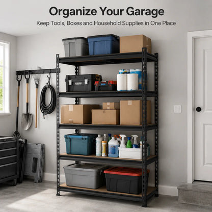 Adjustable Storage Rack - 5-Tier Metal Utility Shelving