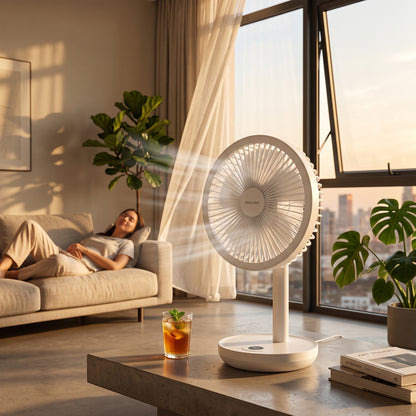 Rechargeable Oscillating Desk Fan with Five Speeds