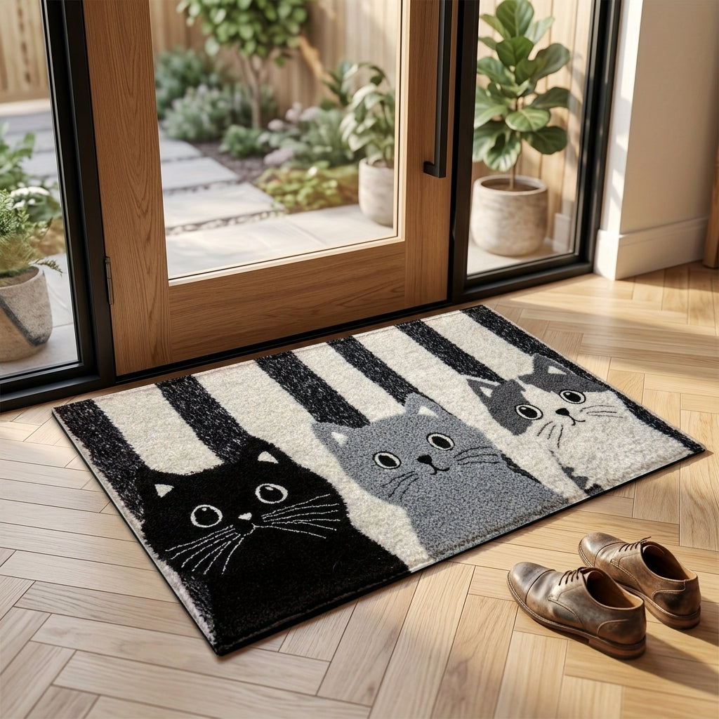 Cat Print Doormat - Waterproof Soft Floor Rug