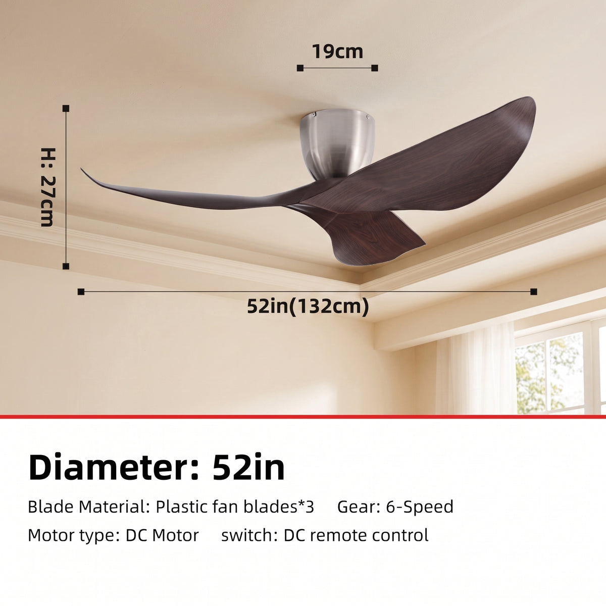 FUMANJIA 60-Inch Vintage Industrial Ceiling Fan for Home with Remote