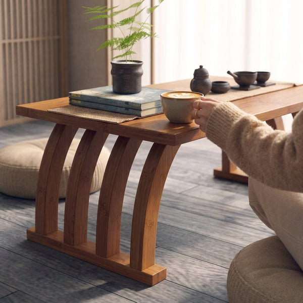 Japanese Tea Table – Bamboo Folding Low Table for Tatami Rooms