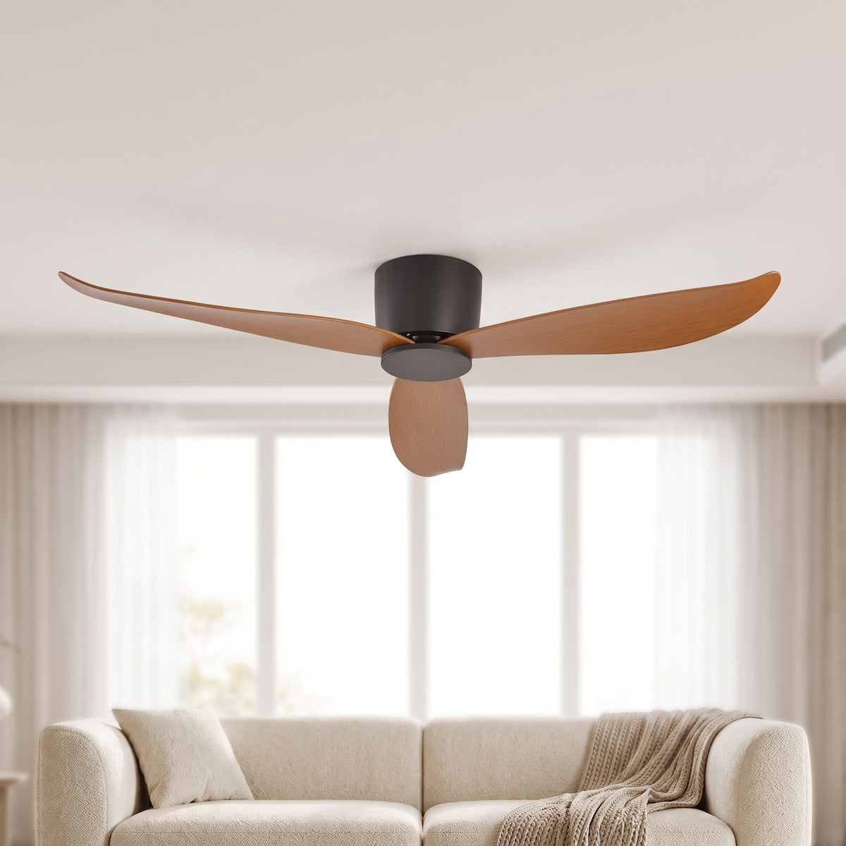 36/44/52-Inch Low-Profile Ceiling Fan with Remote Control