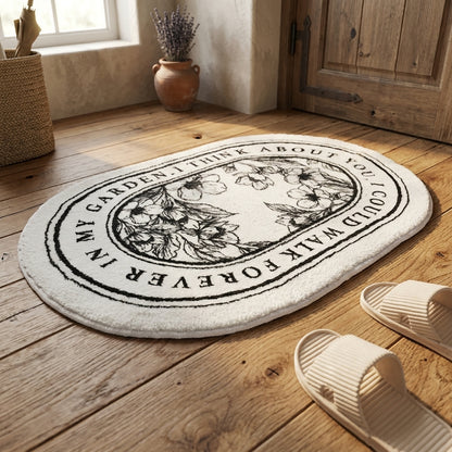 Non-Slip Bath Mat - Floral Plush Absorbent Rug