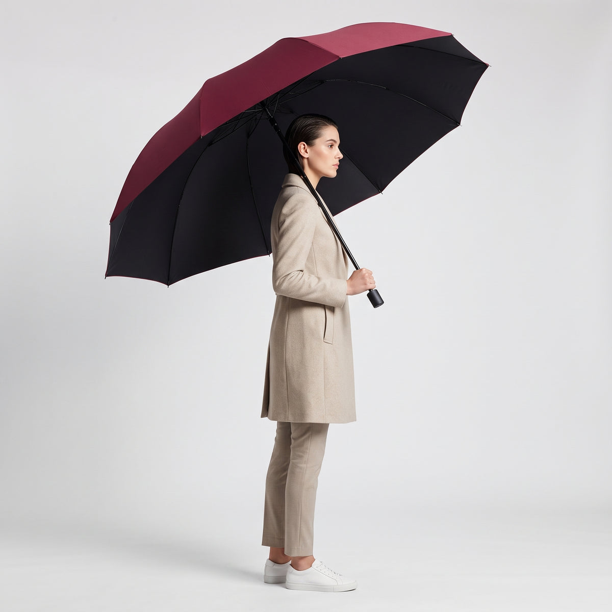 Extra-Large 130cm Folding Sun and Rain Umbrella, Windproof and Waterproof