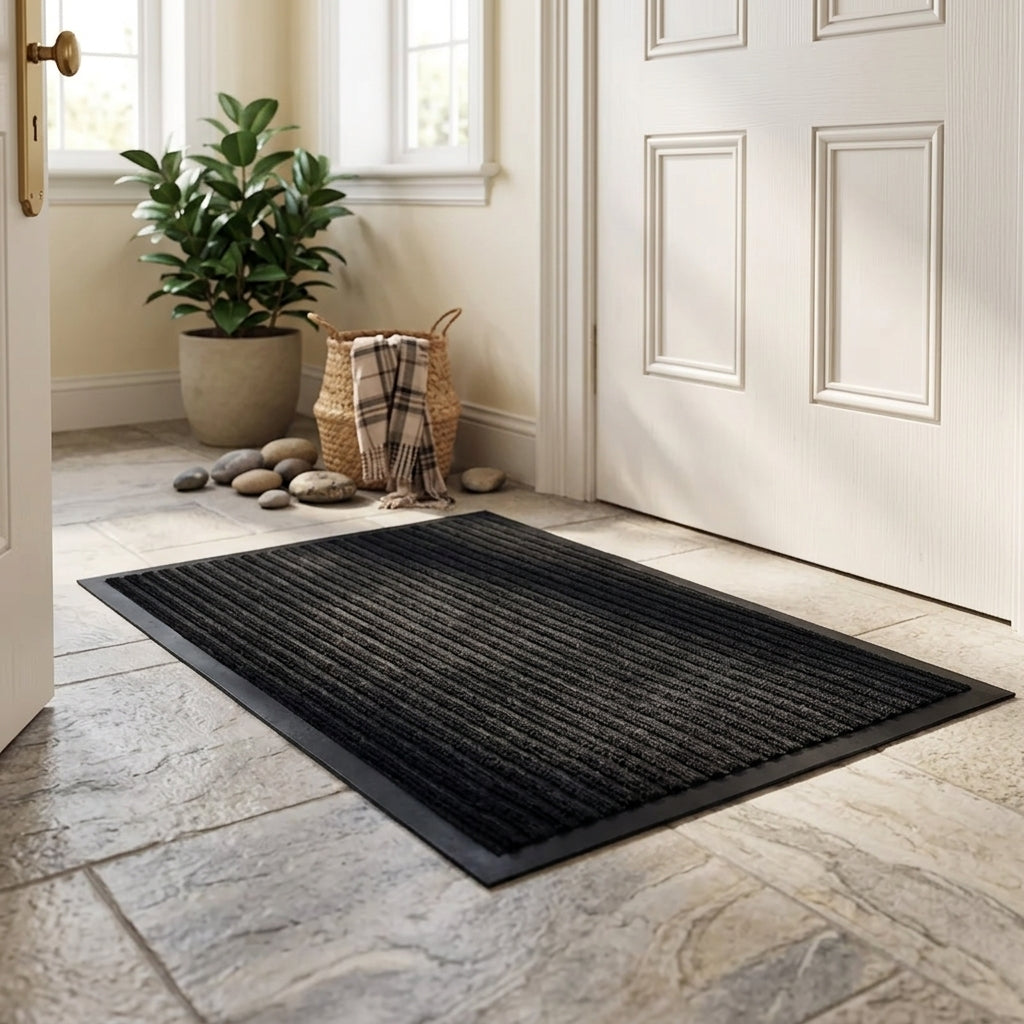 Natural Rubber Welcome Mat - Odorless Anti-Slip Mat
