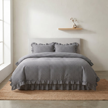 Black Plaid Duvet Cover – 3 Piece Sheet Set for All Season