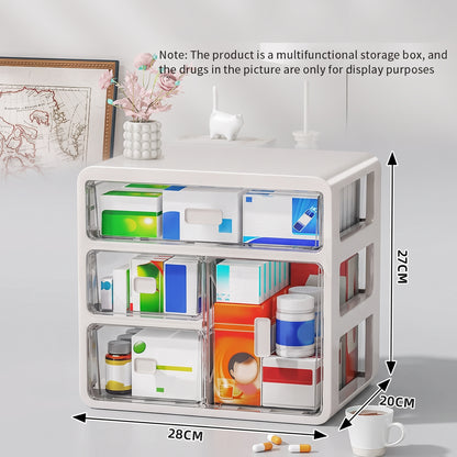 Large Capacity Drawer Medicine Storage Box Multi-Layer Home Organizer