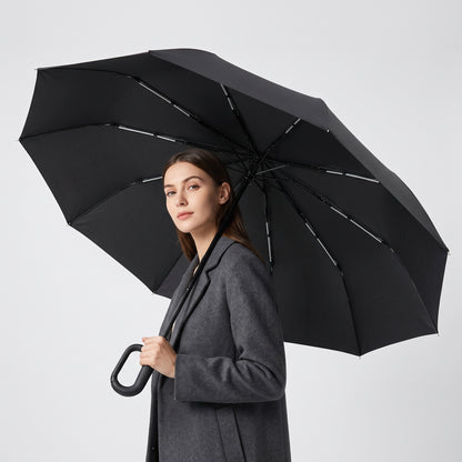 Automatic Folding Umbrella with UV-Blocking Canopy, Sun and Rain Protection