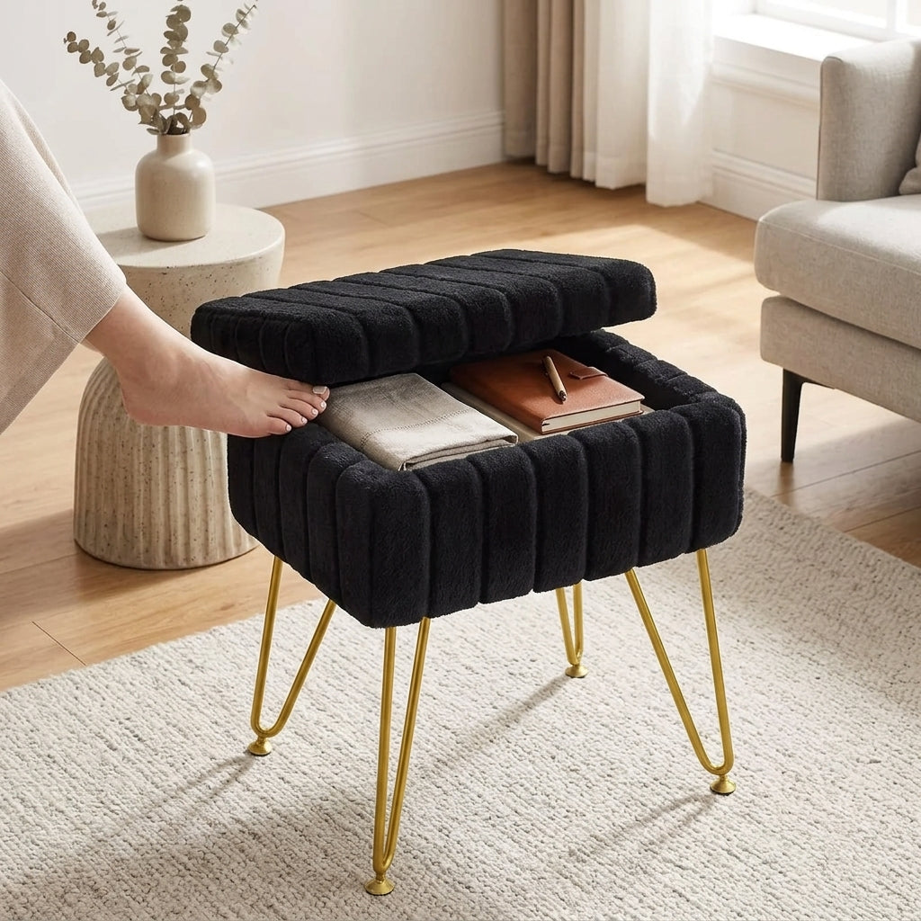 Makeup Storage Stool - Modern Dressing Table Seat