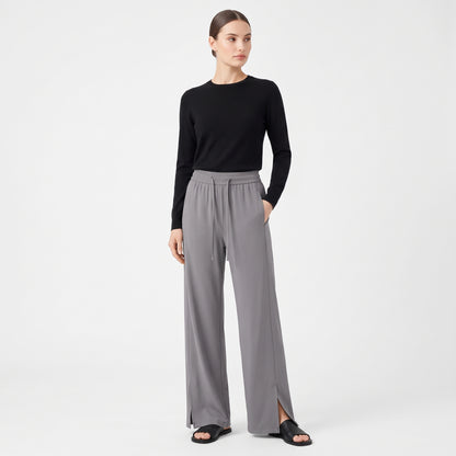 UPF 50+ Wide Leg Pants for Women with Side Slit, Lightweight Quick-Dry for Travel, Hiking and Everyday Wear