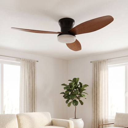 Three-Blade Ceiling Fan with Dimmable Light and Remote