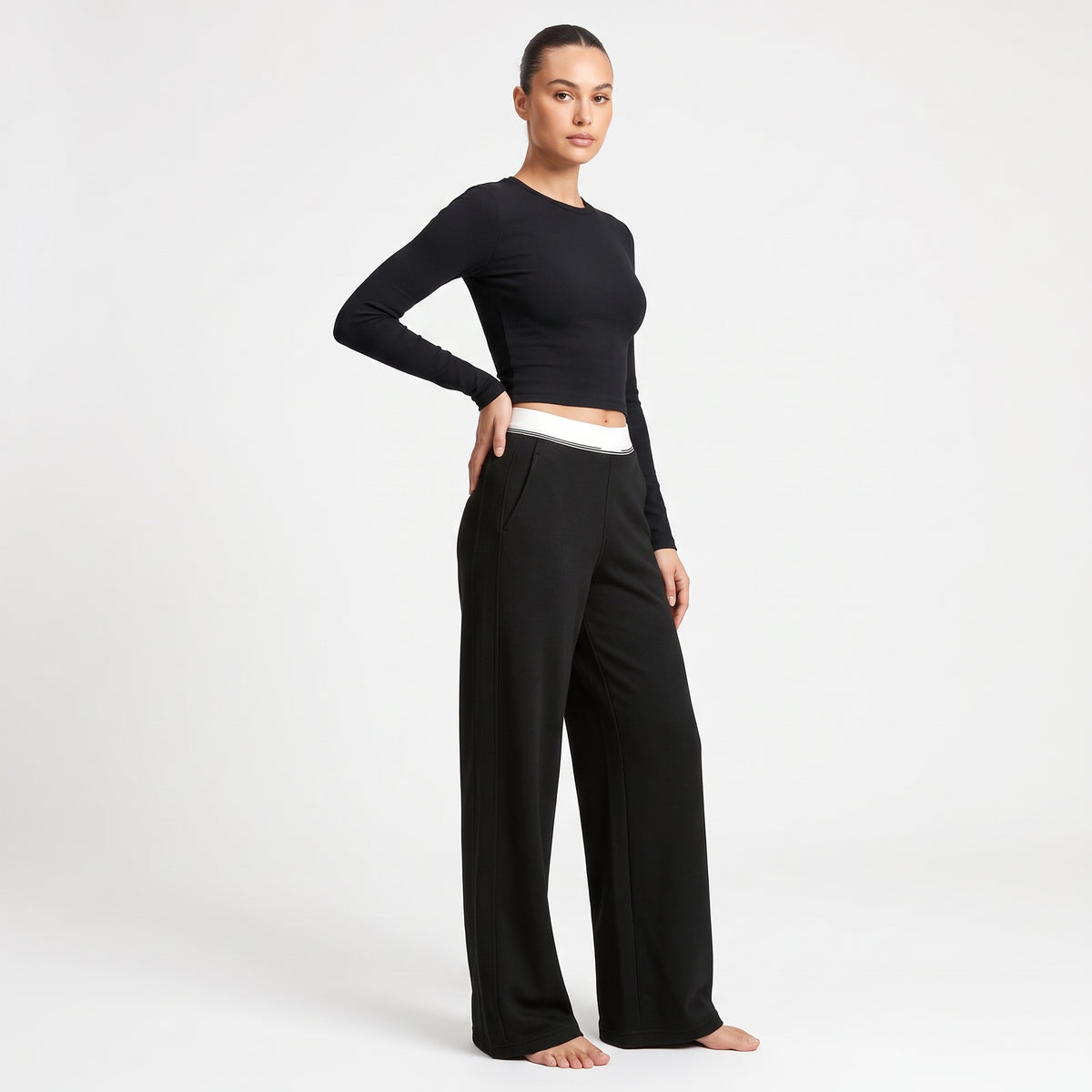 High-Waist Wide Leg Pants for Women, Quick-Dry Loose Fit for Training and Casual Summer Wear