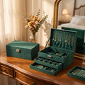 Lockable Travel Jewelry Organizer Box, 2 and 3 Layer Options
