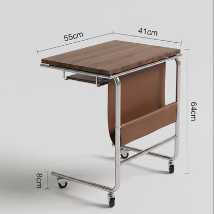Versatile Side Table – Wood Cart for Wine Racks & Books
