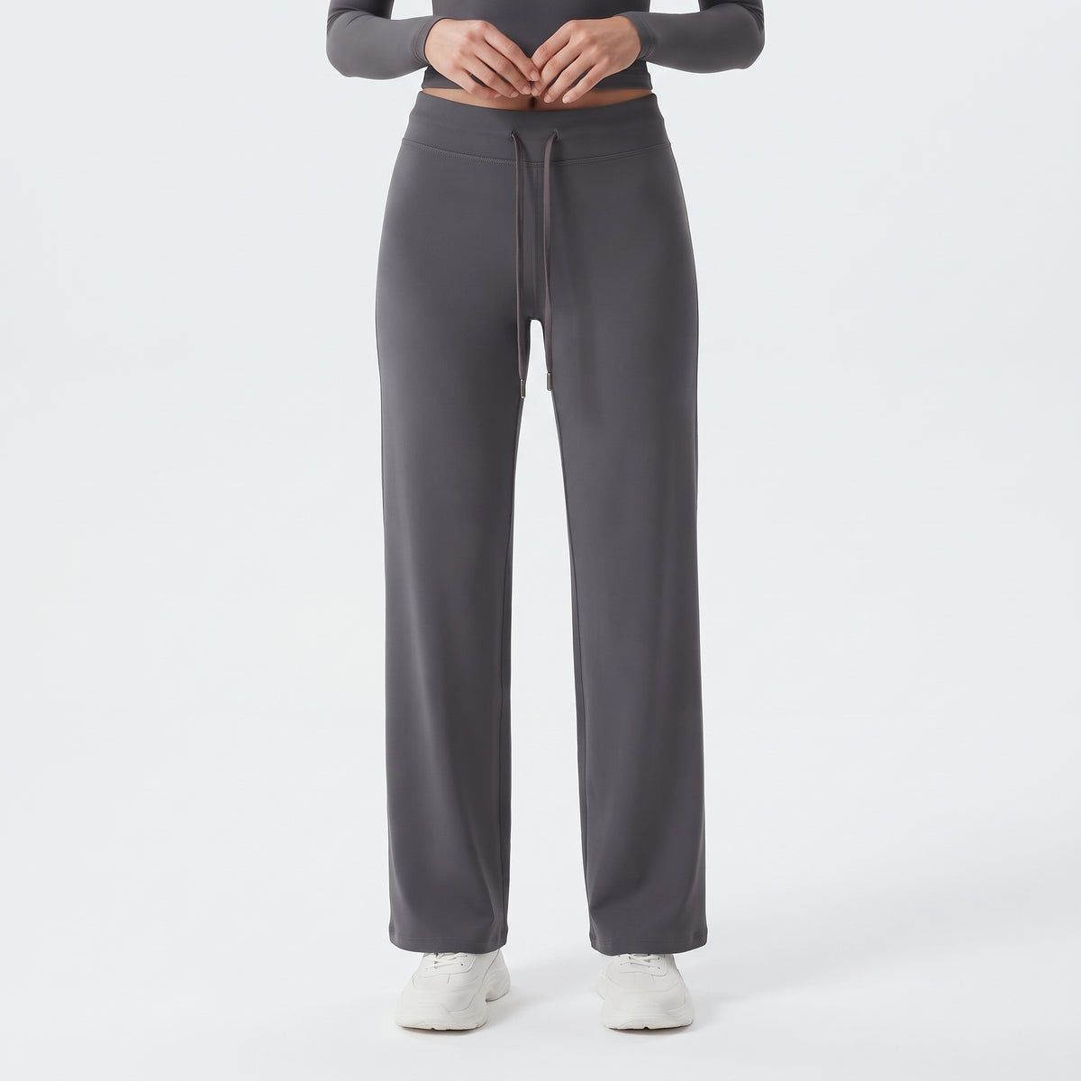 High-Waist Wide Leg Sweatpants for Women, Ankle-Length Casual Lounge Pants