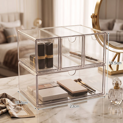 Acrylic Makeup Organizer – Dust-Proof Desktop Storage Box
