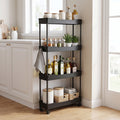 Push Trolley Multi-Layer Floor Storage Shelf for Bathroom and Kitchen (Slim)
