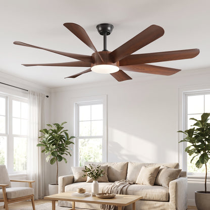 FUMANJIA 60-Inch Ceiling Fan with Light for Home – 8 Blades, Remote