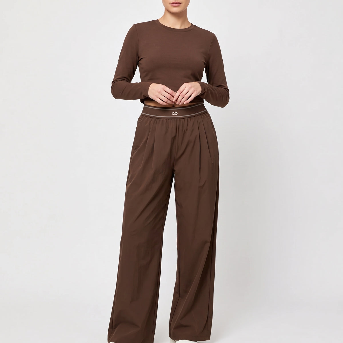 Quick-Dry Wide Leg Athletic Pants for Women, Pleated High Waist with Pockets for Workouts