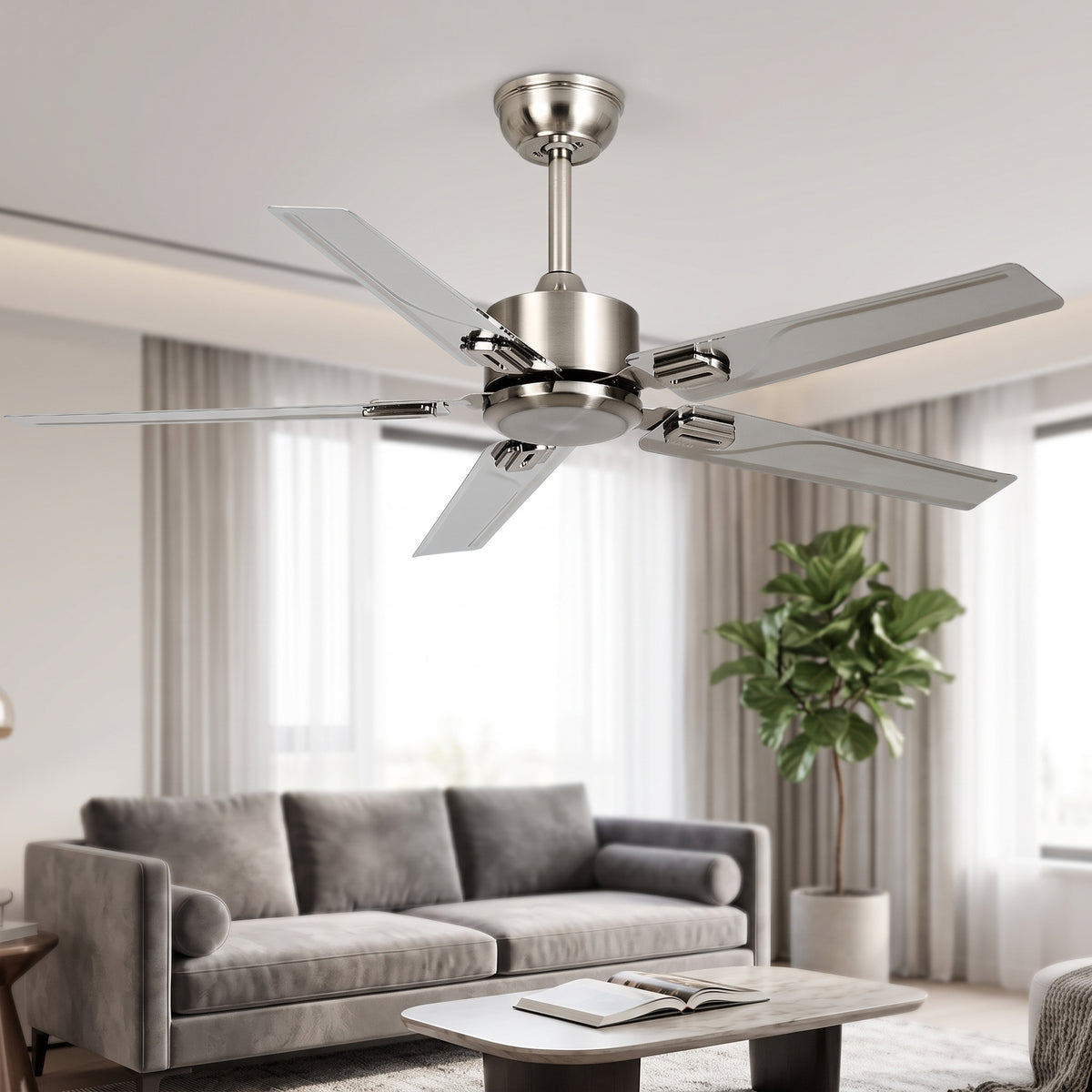 Modern 60-Inch Ceiling Fan for Home – 5 Blades, Indoor/Outdoor