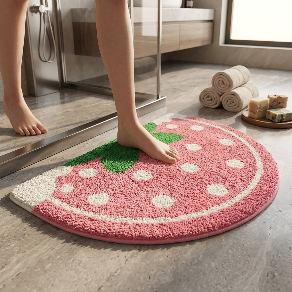 Floral Floor Mat - Soft Absorbent Non-Slip Pad