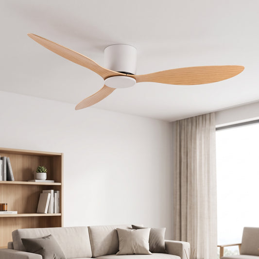 Low Profile Ceiling Fan for Home – 52-Inch, Remote Control, No Light