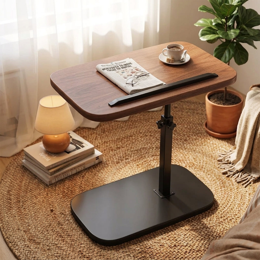 C-Shaped Side Table – Height Adjustable Sofa Laptop Table