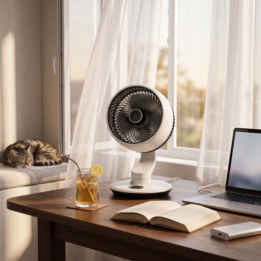 Rechargeable Desk Fan with 120° Oscillation and 90° Tilt