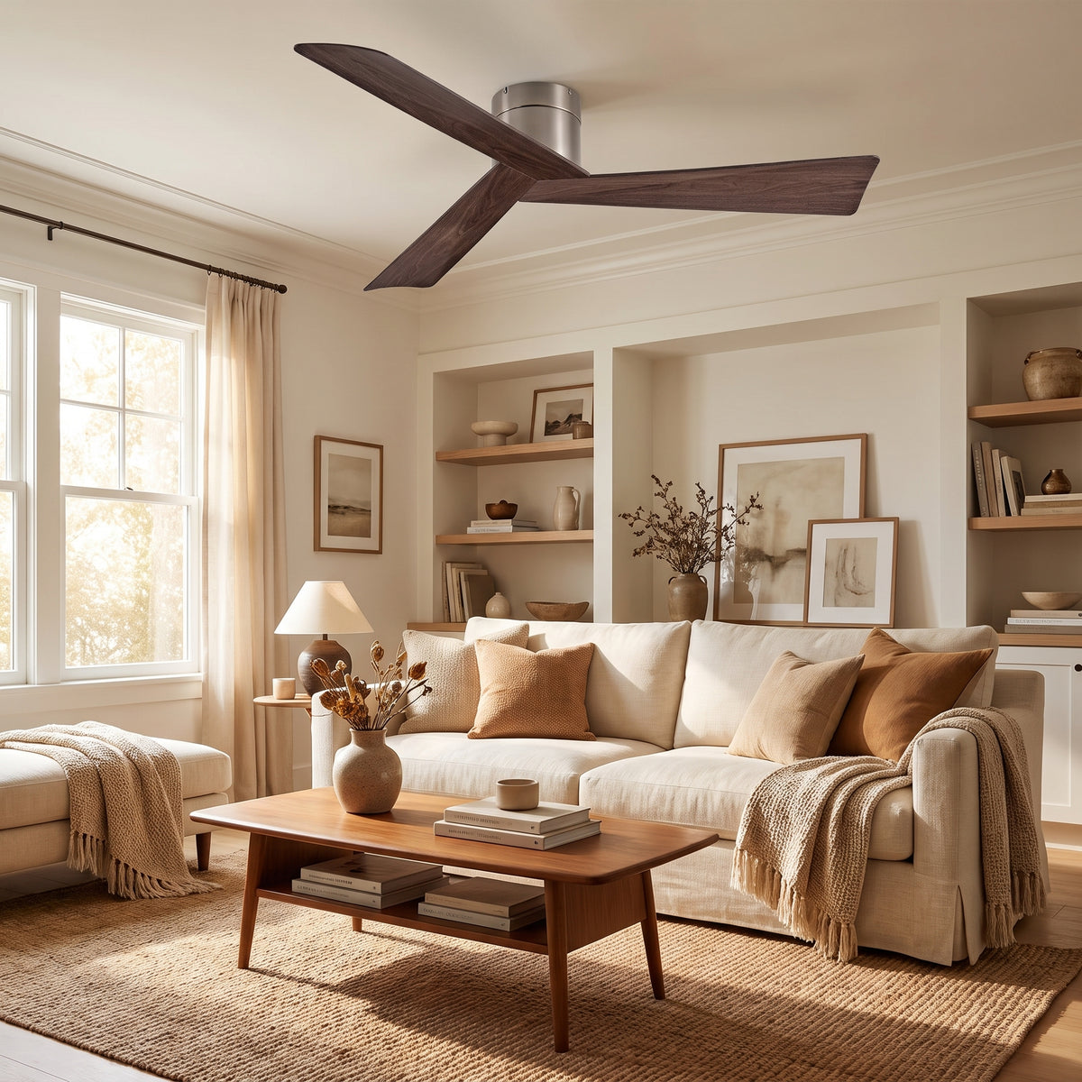 Retro Ceiling Fan for Home – 52-Inch DC Motor, No Light, Remote Control