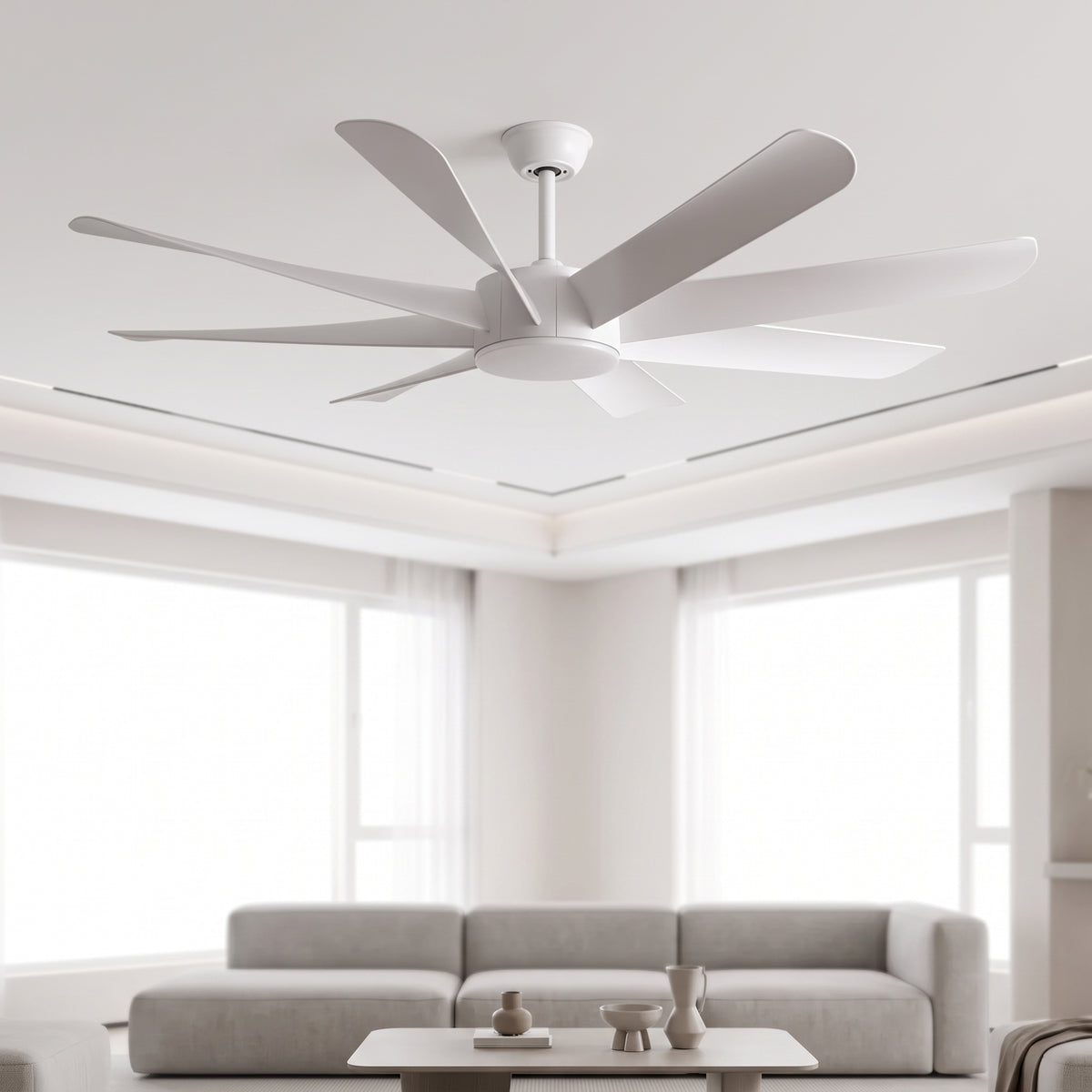 FUMANJIA 60-Inch Ceiling Fan with Light for Home – 8 Blades, Remote