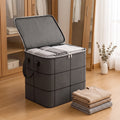 Foldable Non-Woven Storage Bag with Handle and Double Zipper