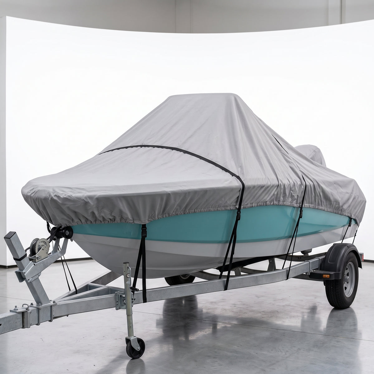 Silver Reflective Waterproof Boat Cover for V-Hull Boats