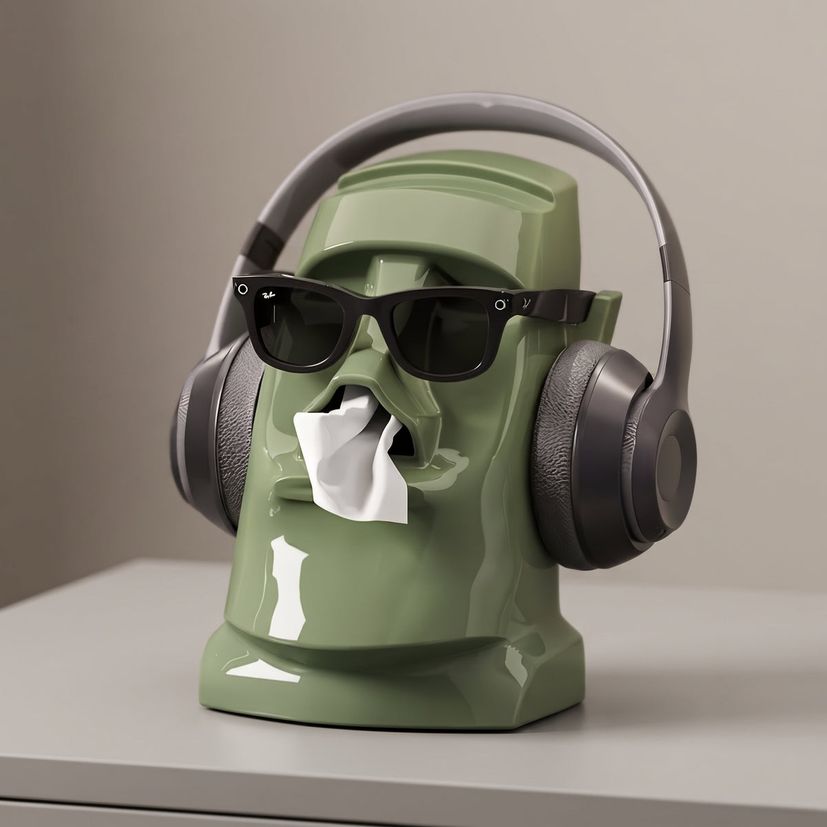 Tissue Box Organizer – Creative Stone Figure Desktop Storage