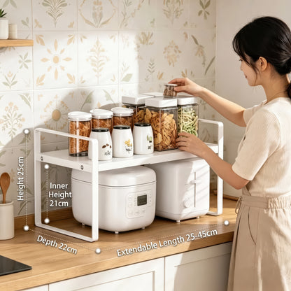 Expandable Kitchen Cabinet Organizer Multi-Level Storage Rack