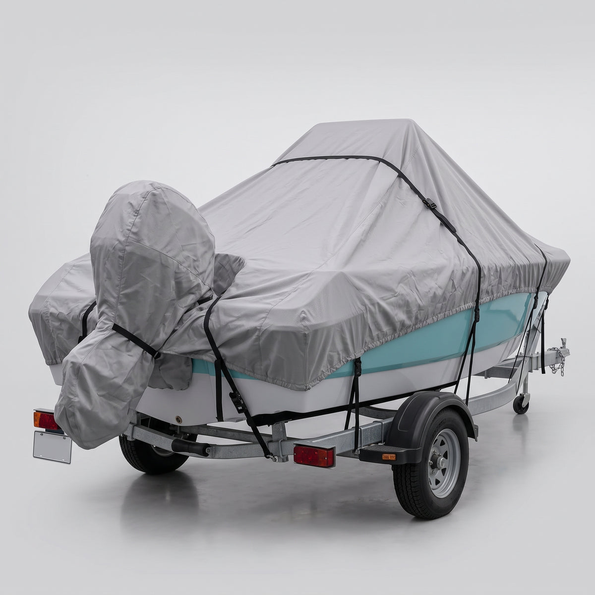 Silver Reflective Waterproof Boat Cover for V-Hull Boats