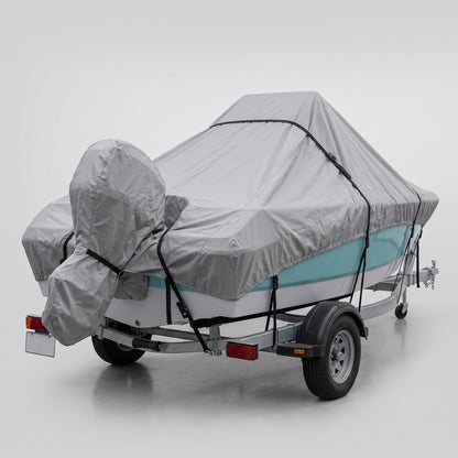 Silver Reflective Waterproof Boat Cover for V-Hull Boats