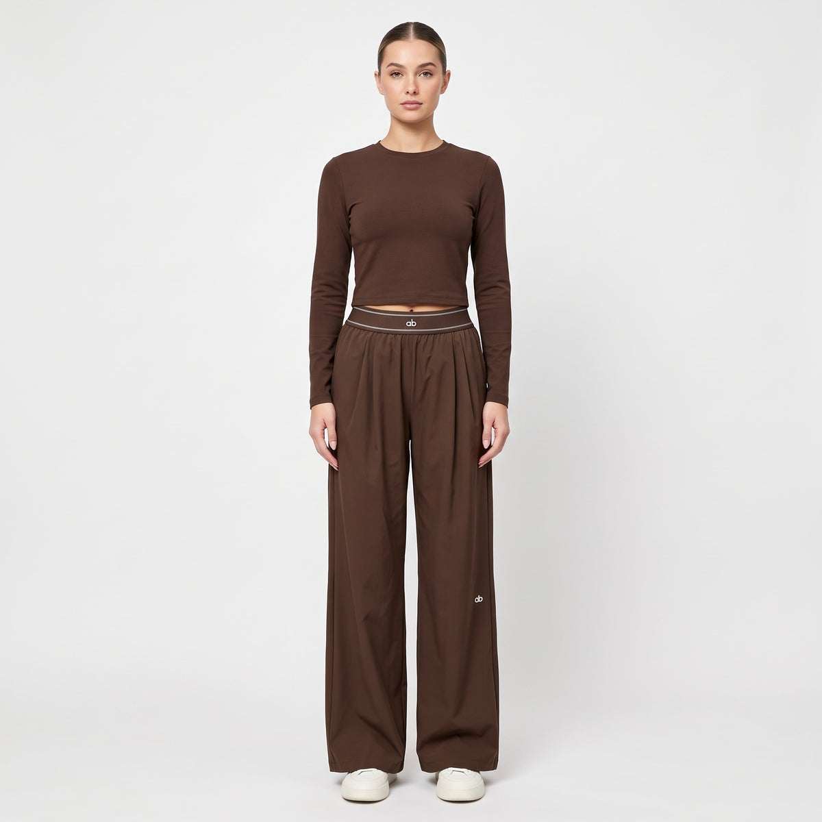 Quick-Dry Wide Leg Athletic Pants for Women, Pleated High Waist with Pockets for Workouts