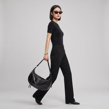 Textured Leather Shoulder and Crossbody Bag for Women